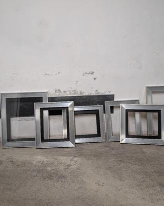 Set cornici alluminio spazzolato 