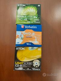 DVD+R doublelayer, CD-R lightscribe, Dvd-r print