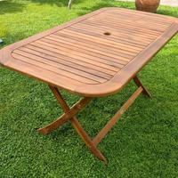 Tavolo Acacia Richiudibile Sedie a Parte 150x80cm 