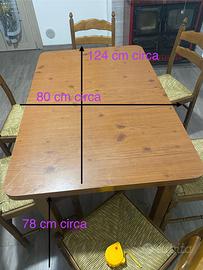 Cucina in leglo noce (elettrodomestici) tav/sedie