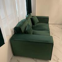 Divano in velluto verde - Moderno, come nuovo