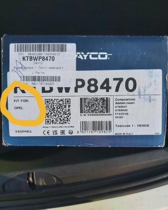 KIT DISTRIBUZIONE DAYCO KTBWP8470 OPEL DIESEL