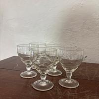 Set 5 Calici Vintage Decoro Floreale