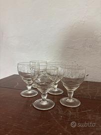 Set 5 Calici Vintage Decoro Floreale