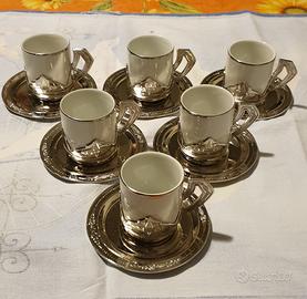 6 tazzine + zuccheriera in porcellana Vintage.