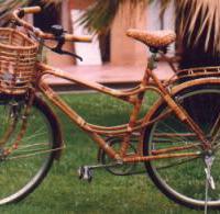 bicicletta con rivestimento in bambù fatto a mano