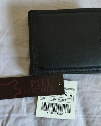 Portafoglio Zara nuovo vera pelle nera con scatola
