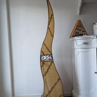 Lampada etnica da terra in pelle