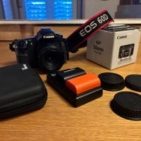 Canon 60D + Obiettivo 50mm f/1.8 + 3 Batterie + SD