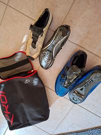 Due paia scarpe ciclismo in carbonio