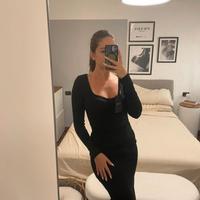 Abito nero Pinko midi elegante XS/38 nuovo