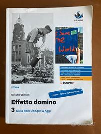 Libro scolastico effetto domino