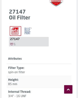 Nuovo filro olio Febi Bilstein 27147