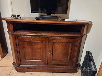 Mobile angolare porta TV in noce
