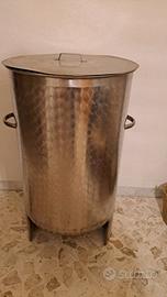 BIDONE ACCIAIO INOX CON COPERCHIO