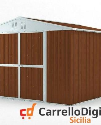Box struttura lamiera Acciaio 327x307 legno scuro