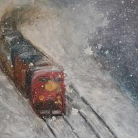 Andrea Busnelli, Winter, dipinto olio su tavola