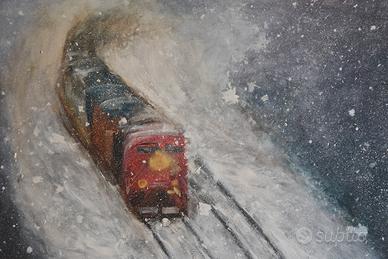 Andrea Busnelli, Winter, dipinto olio su tavola