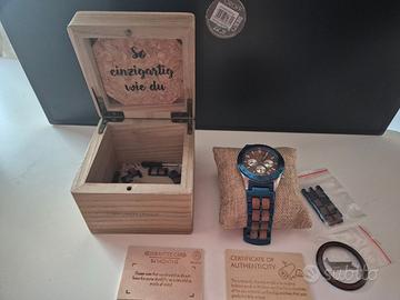 Orologio Holzkern in Legno e Quadrante Blu