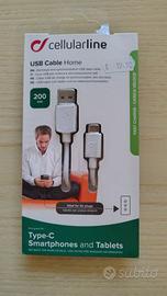 Cavetto USB tipo C per smartphone e tablet 2 metri