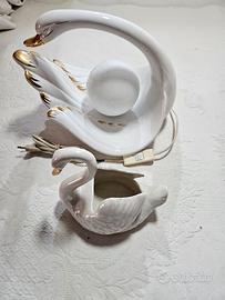 Lampada Vintage a forma di Cigno in Ceramica - Pez