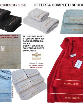 Set spugne BORBONESE 5 pezzi in 5 modelli .