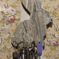 Portachiavi Coniglio Marmo Breccia Orobica Rossa