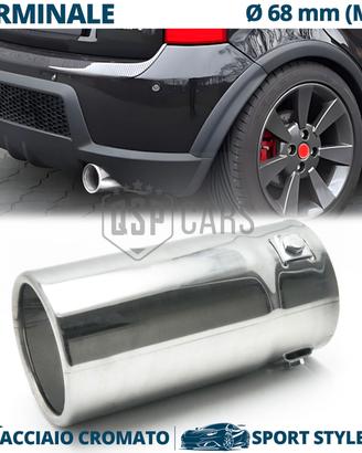 TERMINALE Scarico TONDO Auto MARMITTA MAX 68mm
