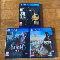 Videogichi PS4 the last of us. Ghost recon , nioh