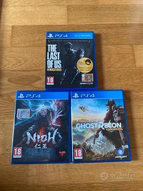 Videogichi PS4 the last of us. Ghost recon , nioh