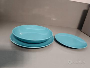 Set piatti ceramica azzurri