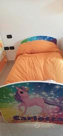 Letto bambina tema unicorno