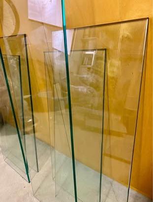 6 Mensole in vetro verde acqua (varie misure)