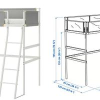 Struttura per letto a soppalco mis 90x120
