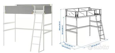 Struttura per letto a soppalco mis 90x120