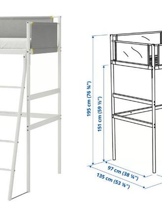 Struttura per letto a soppalco mis 90x120