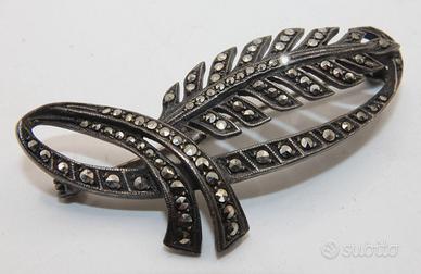 Spilla Vintage argento marcasite