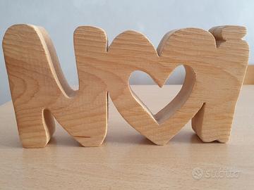 scritta decorativa legno