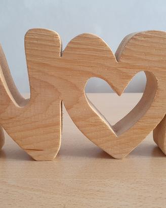 scritta decorativa legno