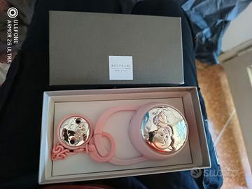 Porta ciuccio in metallo argento