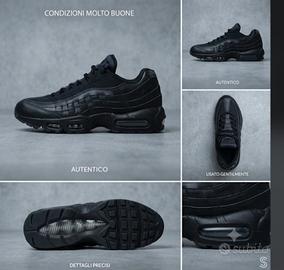 Nike Air Max 95 Triple Black Taglia 36 (23.5 cm)