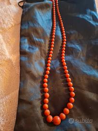 corallo vero sfaccettato colore rosso