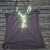 top con paillettes