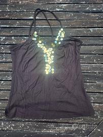 top con paillettes