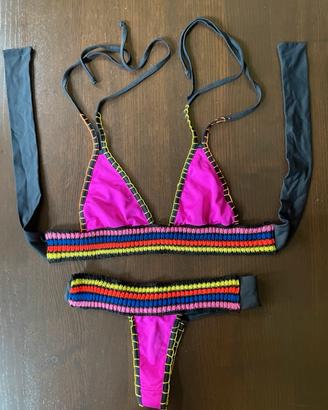 Costume bikini fucsia/multicolor