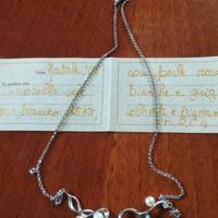 collana d'oro con perle e brillantini veri