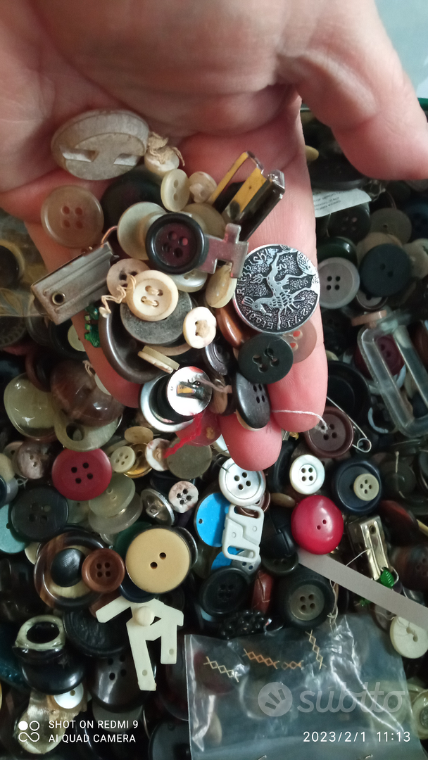 Qincling 100 pz bottoni in legno per il fai da te, 2,5 cm assortiti
