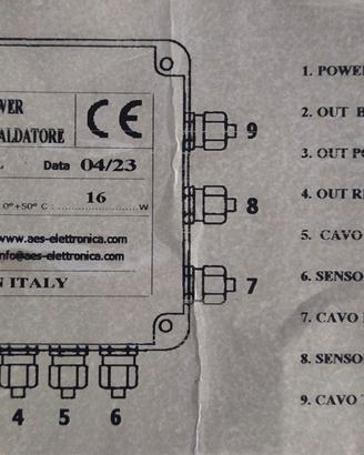 scheda vasca idromassaggio A.E.S. elettronica Nuov