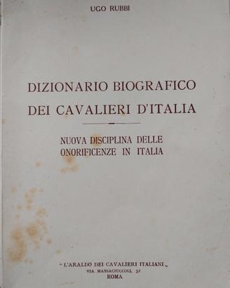 Testo "Ordini Cavallereschi" U. Rubbi 1954