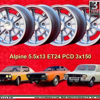 4 pz. cerchi Renault Alpine 5.5x13 silver R12 R15 